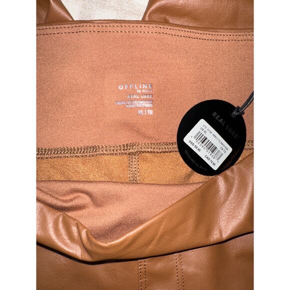 OFFLINE BY‎ AERIE REAL LUXE FAUX LEATHER LEGGING horizon size XL - Picture 8 of 9
